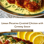 Lemon Pecorino Crusted Chicken with Creamy Lemon Sauce Recipe