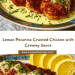 Lemon Pecorino Crusted Chicken with Creamy Lemon Sauce Recipe