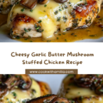 Cheesy Garlic Butter Mushroom Stuffed Chicken Recipe