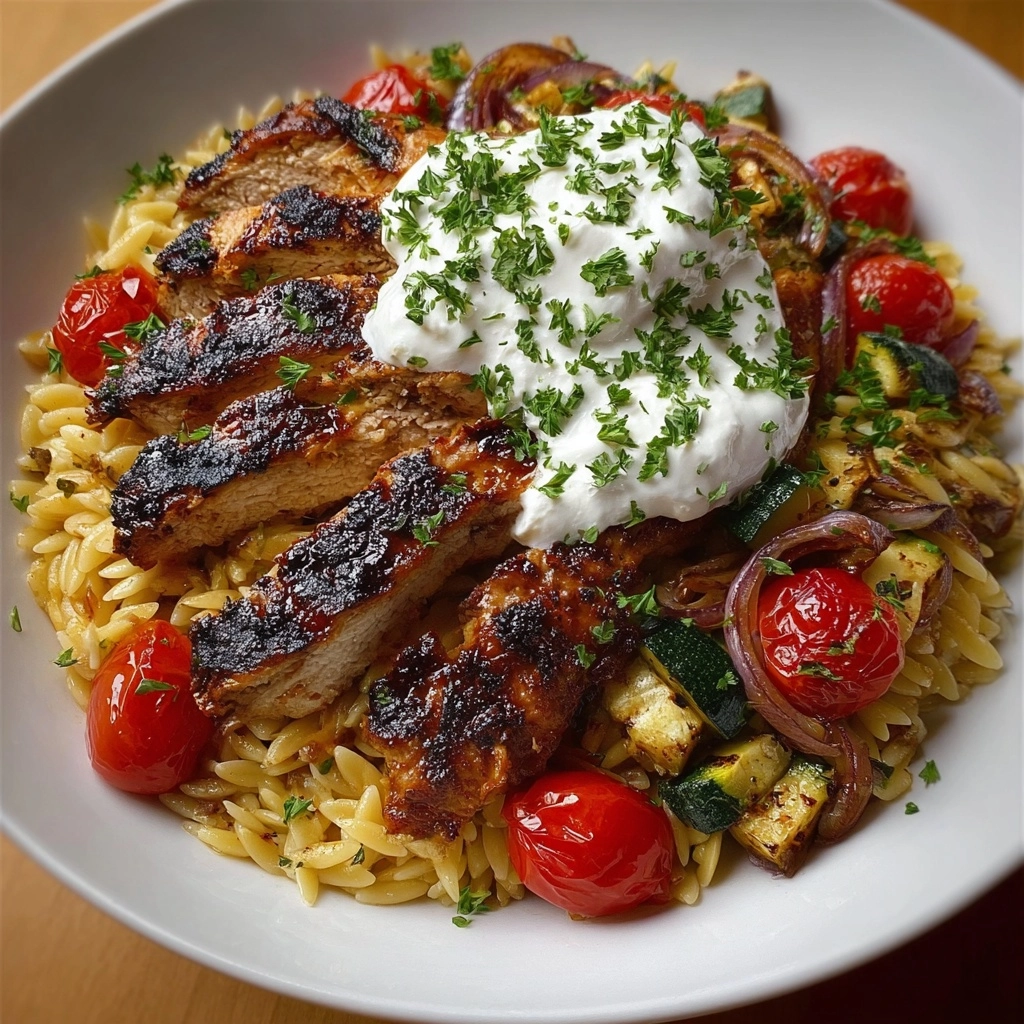 Lemon Garlic Chicken Orzo with Herb Whipped Feta Recipe 3 Lemon Garlic Chicken Orzo with Herb Whipped Feta Recipe - Recipe Image