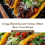 Crispy Baked Ground Turkey & Black Bean Tacos Recipe