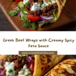 Greek Beef Wraps with Spicy Feta Sauce Recipe