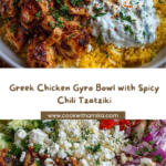 Greek Chicken Gyro Bowl with Chili Tzatziki Feta Recipe