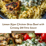 Lemon Dijon Chicken Orzo Bowl with Dill Whipped Feta Recipe