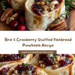 Brie & Cranberry Stuffed Flatbread Pinwheels Recipe