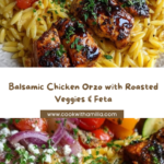 Balsamic Chicken Orzo with Roasted Veggies & Feta Recipe