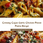 Creamy Cajun Garlic Chicken Penne Pasta Recipe