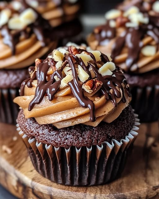 German Chocolate Cupcakes Recipe - Recipe Image