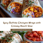 Spicy Buffalo Chickpea Smash Wraps with Creamy Ranch Slaw Recipe