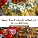 Lemon Dijon Chicken Orzo Bowl with Dill Feta Yogurt Sauce Recipe