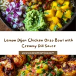 Lemon Dijon Chicken Orzo Bowl with Dill Feta Yogurt Sauce Recipe