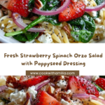 Strawberry & Spinach Orzo with Poppyseed Dressing & Feta Recipe