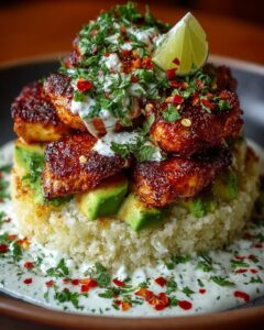 Cauliflower Rice Stack with Yogurt Sauce Recipe