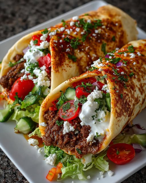 Beef Gyro Wrap with Hot Honey Feta Cream Recipe