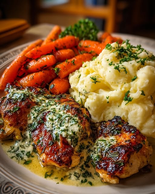 Mashed Potatoes and Honey Butter Carrots Recipe - Recipe Image