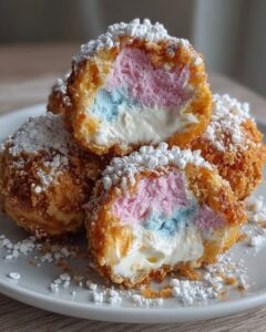 Crispy Cotton Candy Cheesecake Bombs Recipe