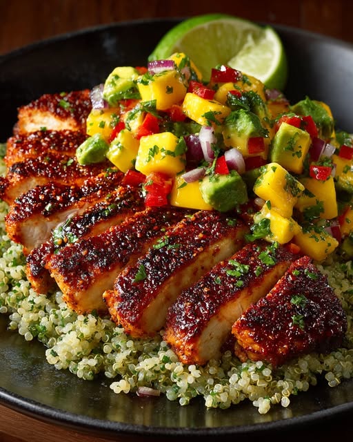 Serve sliced chicken over rice, quinoa, or greens Recipe