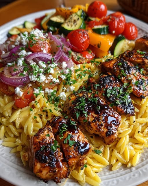 Balsamic Chicken Orzo with Roasted Veggies & Feta Recipe 3 Balsamic Chicken Orzo with Roasted Veggies & Feta Recipe - Recipe Image