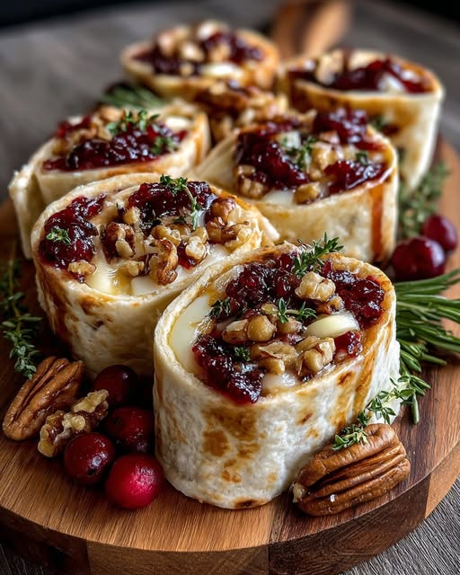 Brie & Cranberry Stuffed Flatbread Pinwheels Recipe 2 Brie & Cranberry Stuffed Flatbread Pinwheels Recipe - Recipe Image