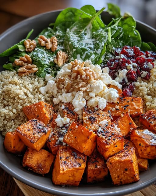 Greek Sweet Potato Bowl with Feta & Walnut Crunch Recipe 2 Greek Sweet Potato Bowl with Feta & Walnut Crunch Recipe - Recipe Image
