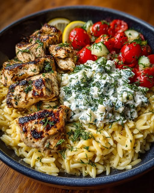 Lemon Dijon Chicken Orzo Bowl with Dill Whipped Feta Recipe 2 Lemon Dijon Chicken Orzo Bowl with Dill Whipped Feta Recipe - Recipe Image