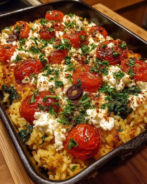 Mediterranean Spinach Feta Rice Bake Recipe 3 Mediterranean Spinach Feta Rice Bake Recipe - Recipe Image