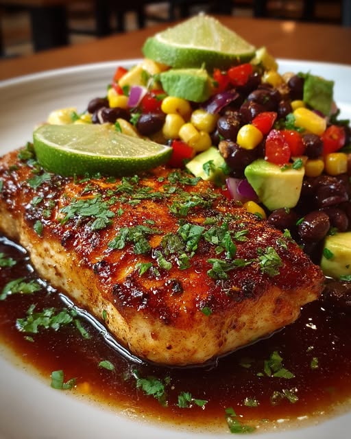 Fiesta Lime Chicken with Black Bean Salsa Recipe