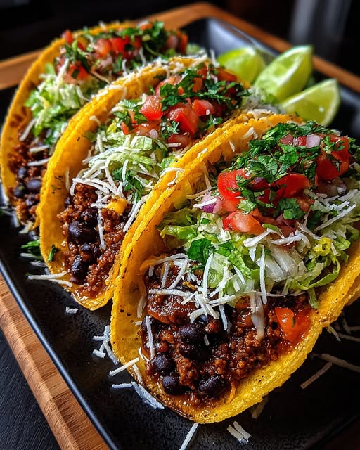 Crispy Baked Ground Turkey & Black Bean Tacos Recipe