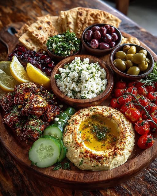 Mediterranean Mezze Grazing Board with Whipped Feta Recipe 3 Mediterranean Mezze Grazing Board with Whipped Feta Recipe - Recipe Image