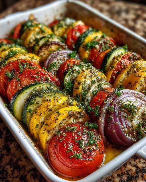 Baked Ratatouille with Tomatoes, Zucchini, and Eggplant Recipe