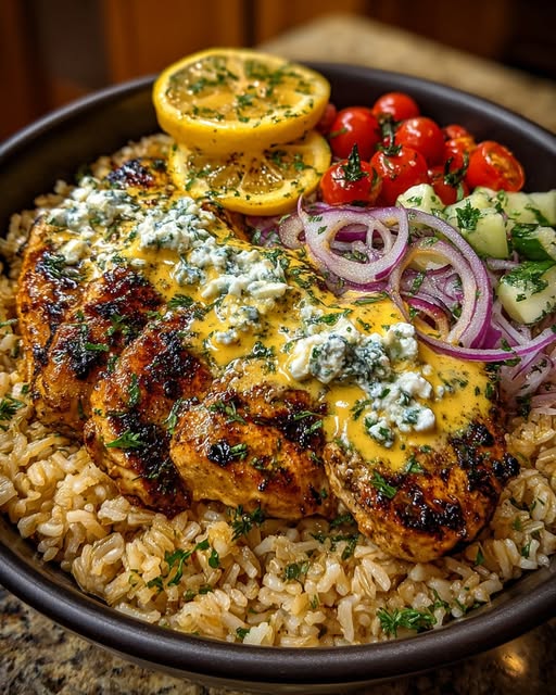 n Rice Bowl with Lemon Feta Yogurt Sauce Recipe 3 n Rice Bowl with Lemon Feta Yogurt Sauce Recipe - Recipe Image