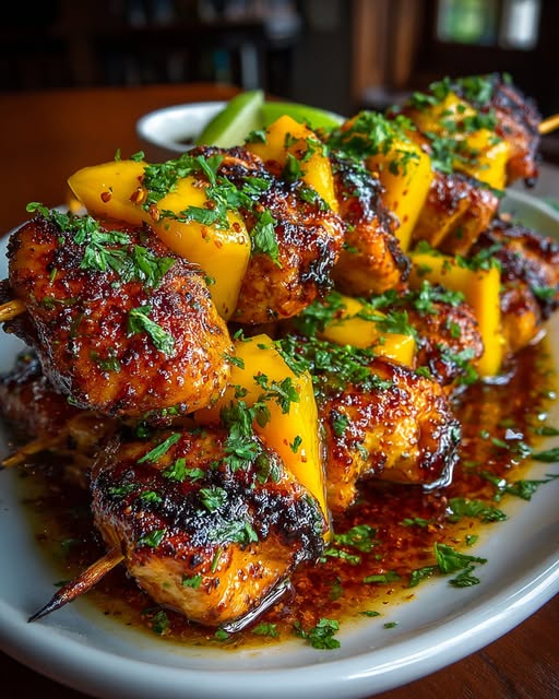 Mango Habanero Chicken Skewers Recipe - Recipe Image
