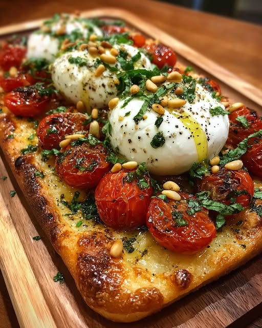 ata Flatbread with Basil Oil & Pine Nuts Recipe