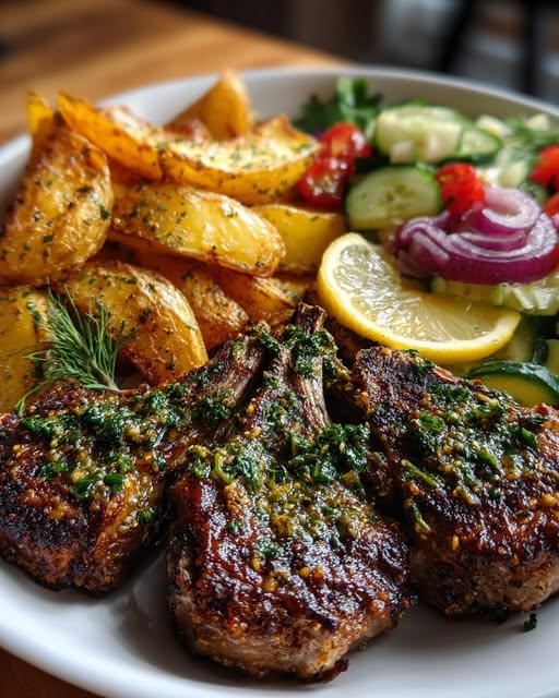 ato Wedges and Refreshing Cucumber Salad Recipe - Recipe Image