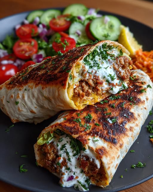 Chicken Wrap with Lemon Honey Feta Cream Recipe 3 Chicken Wrap with Lemon Honey Feta Cream Recipe - Recipe Image