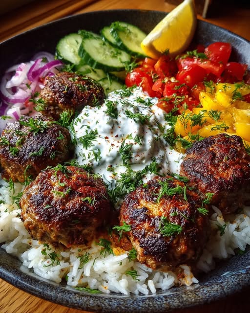 Rice Bowl with Tzatziki & Fresh Veggies Recipe - Recipe Image