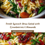 Spinach and Orzo Salad with Cranberries and Almonds Recipe