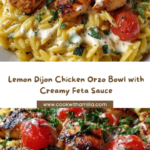 Lemon Dijon Chicken Orzo Bowl with Creamy Feta Yogurt Sauce Recipe