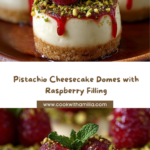 Pistachio Cheesecake Domes with Raspberry Surprise Recipe