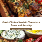 Greek Chicken Souvlaki Charcuterie Board with Feta Dip Recipe