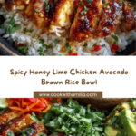Spicy Honey Lime Chicken & Avocado Brown Rice Stack Recipe