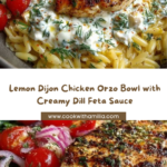 Lemon Dijon Chicken Orzo Bowl with Dill Feta Yogurt Sauce Recipe