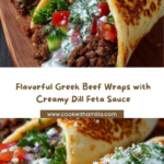 Greek Beef Wraps with Dill Feta Sauce Recipe
