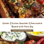 Greek Chicken Souvlaki Charcuterie Board with Feta Dip Recipe