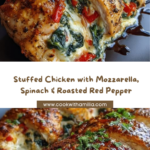 Roasted Red Pepper, Spinach, and Mozzarella Stuffed Chicken Recipe