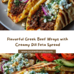 Greek Beef Wraps with Dill Garlic Feta Recipe
