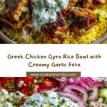 Greek Chicken Gyro Rice Bowl with Creamy Garlic Feta Recipe