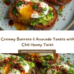 Burrata & Avocado Toasts with Chili Honey & Fresh Herbs Recipe