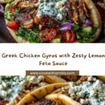 Greek Chicken Gyros with Creamy Lemon Feta Sauce Recipe