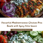Mediterranean Chicken Pita Bowl with Spicy Feta Sauce Recipe